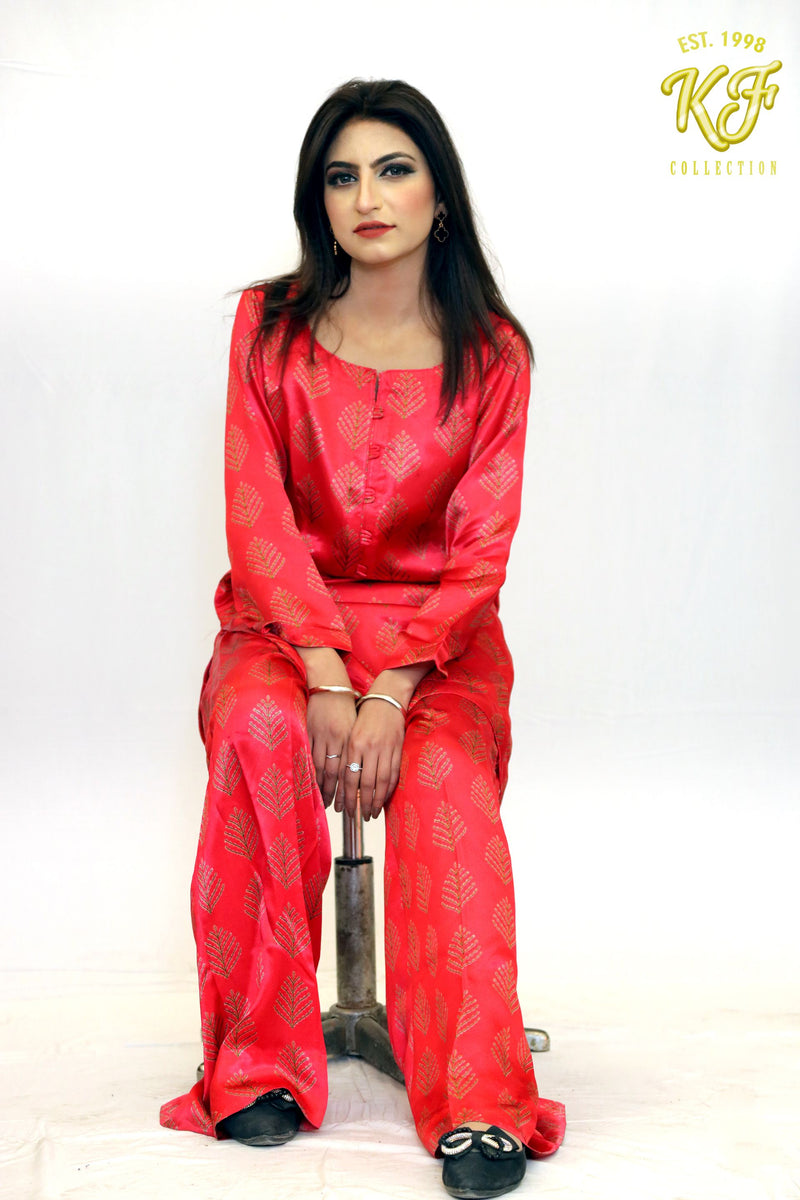 Resham Silk Printed Shirt 2-Piece