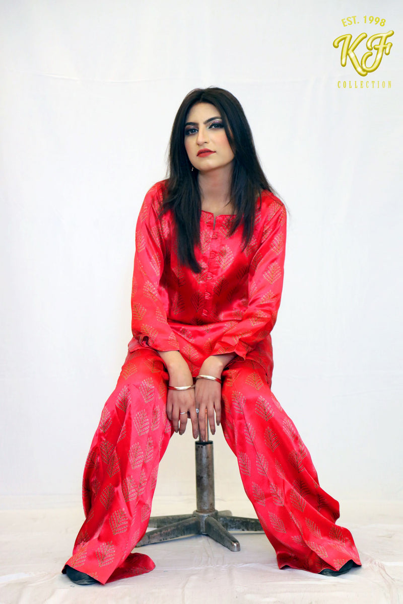 Resham Silk Printed Shirt 2-Piece